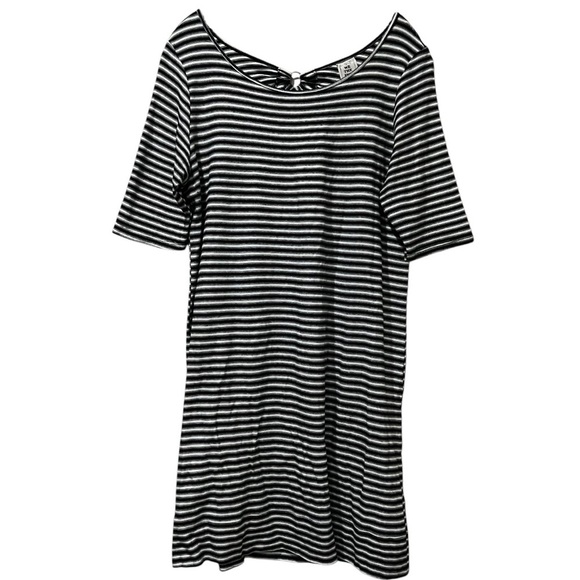 We the Free Large Frenchie Tee Dress Black and White Stripe Dress B3 - Picture 2 of 5
